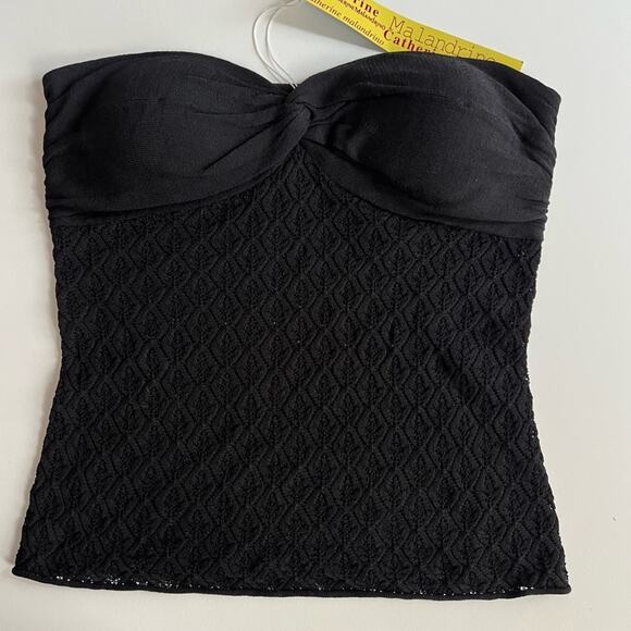 Vintage Catherine Malandrino Strapless Bandeaux Corset style Top NWT S - Picture 1 of 7